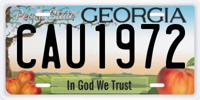 GA license plate CAU1972