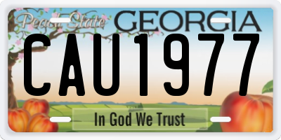 GA license plate CAU1977