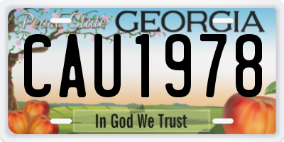 GA license plate CAU1978