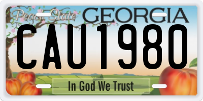 GA license plate CAU1980