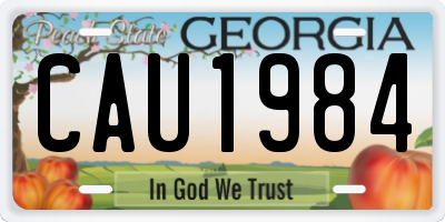 GA license plate CAU1984