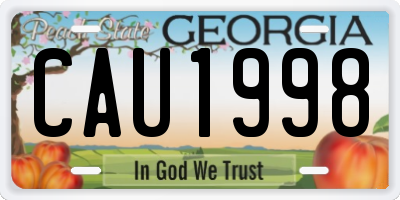 GA license plate CAU1998