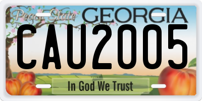 GA license plate CAU2005