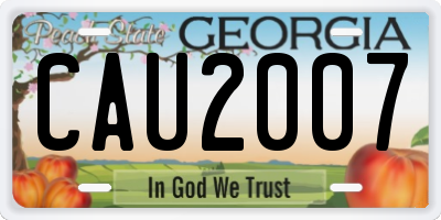 GA license plate CAU2007