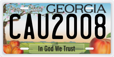 GA license plate CAU2008