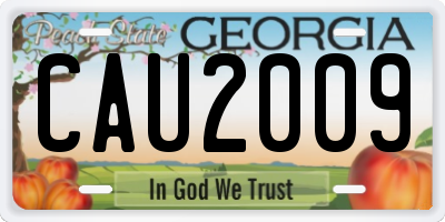 GA license plate CAU2009