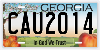 GA license plate CAU2014
