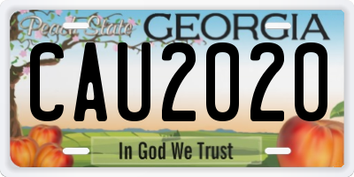 GA license plate CAU2020