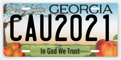 GA license plate CAU2021