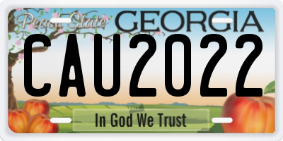 GA license plate CAU2022