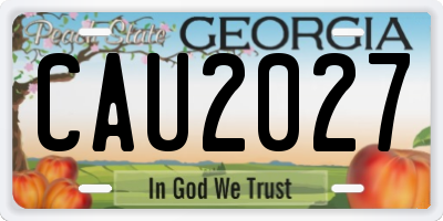 GA license plate CAU2027