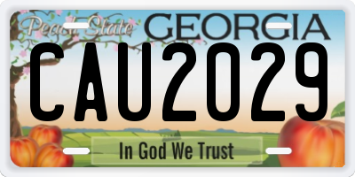 GA license plate CAU2029