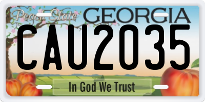 GA license plate CAU2035