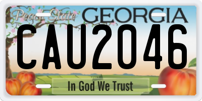 GA license plate CAU2046