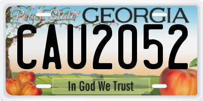 GA license plate CAU2052