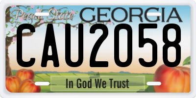 GA license plate CAU2058
