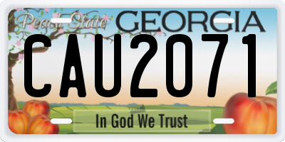 GA license plate CAU2071