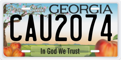 GA license plate CAU2074