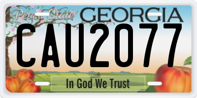 GA license plate CAU2077