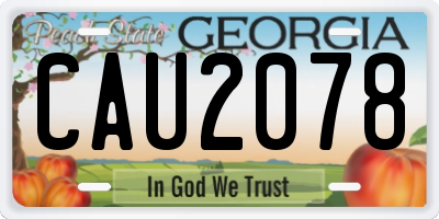 GA license plate CAU2078