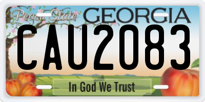 GA license plate CAU2083
