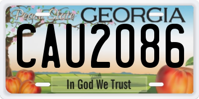 GA license plate CAU2086