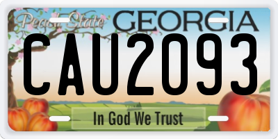 GA license plate CAU2093