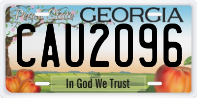 GA license plate CAU2096