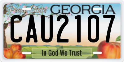 GA license plate CAU2107