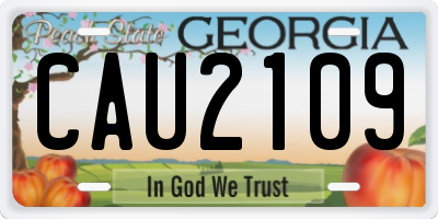GA license plate CAU2109
