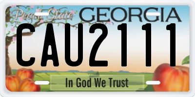GA license plate CAU2111