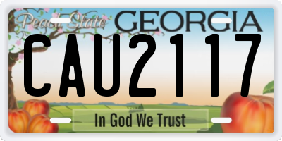 GA license plate CAU2117