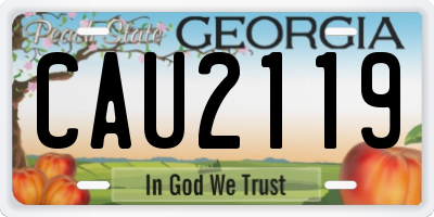 GA license plate CAU2119