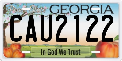 GA license plate CAU2122