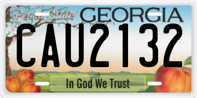 GA license plate CAU2132