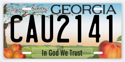 GA license plate CAU2141