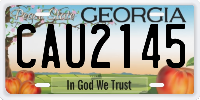 GA license plate CAU2145