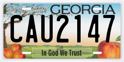 GA license plate CAU2147
