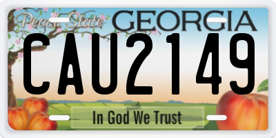 GA license plate CAU2149