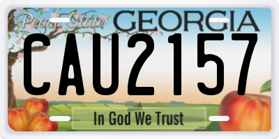 GA license plate CAU2157