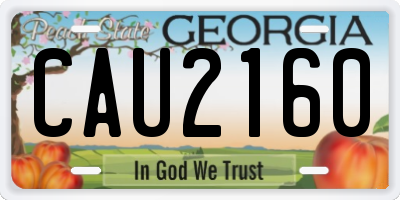 GA license plate CAU2160