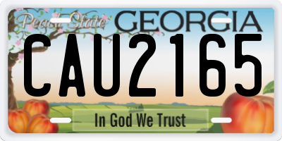 GA license plate CAU2165