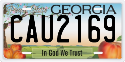 GA license plate CAU2169