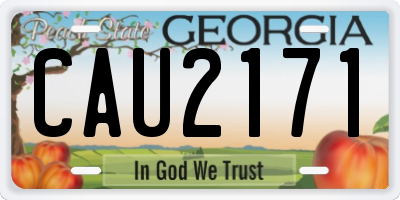 GA license plate CAU2171