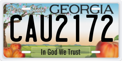 GA license plate CAU2172