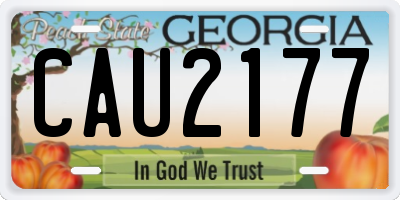 GA license plate CAU2177