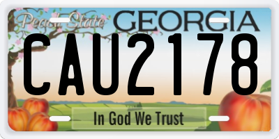 GA license plate CAU2178