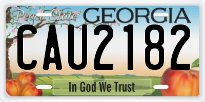 GA license plate CAU2182