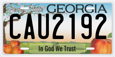 GA license plate CAU2192