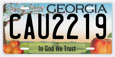 GA license plate CAU2219